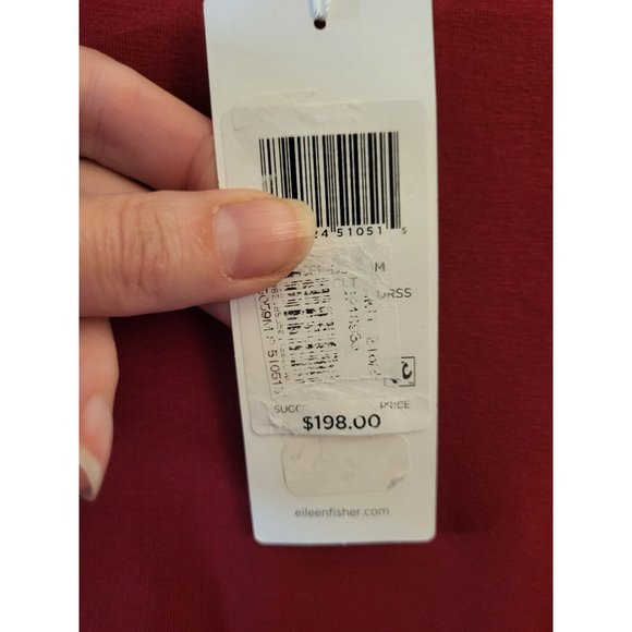 Eileen Fisher Deep Claret Midi Dress size Small, NWT - Picture 5 of 7